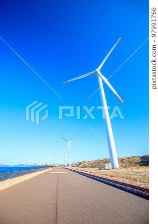 Hibikinada windmill in winter, Hibikinada Kita Ryokuchi Park, Kitakyushu City, Fukuoka Prefecture 97991766