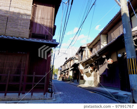 Streets lined with Kamishichiken Kyomachiya townhouses, Kamigyo Ward, Kyoto City 97991767