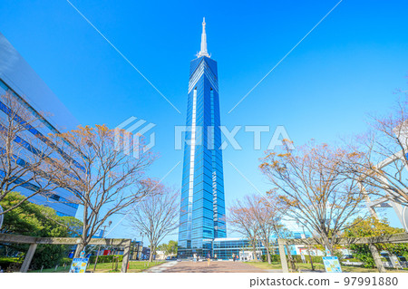 秋天的福岡塔 福岡縣福岡市 97991880