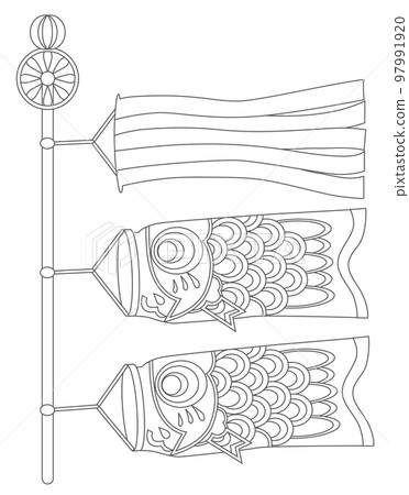 Children's day carp streamer coloring book Children's day carp streamer coloring book 97991920