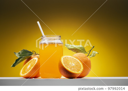 Orange fruits on shelf. 97992014