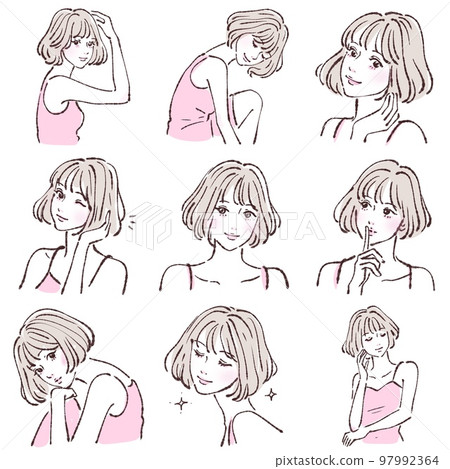 Female illustration material 97992364