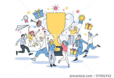 Person business fashionable illustration material 97992452