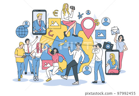 人物商務時尚插畫素材 97992455