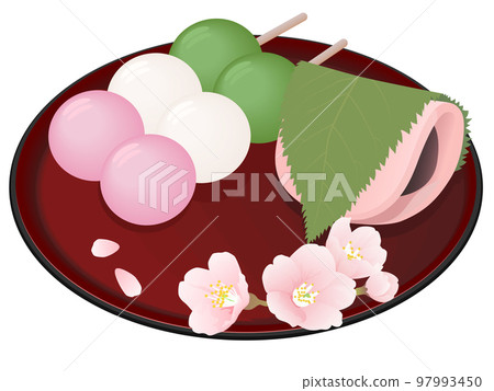 櫻花年糕、三色團子、日式點心 97993450