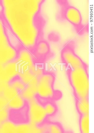 黃色和粉紅色的斑駁紋理讓人聯想到通過顯微鏡看到的體液和血流等液體。 97993451