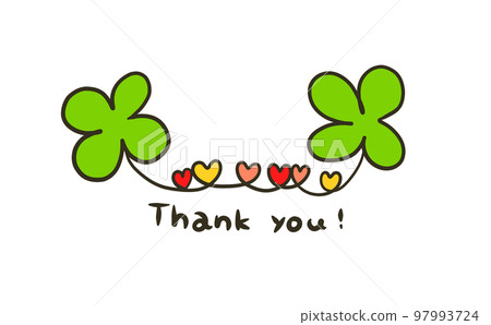 Four-leaf clover and heart illustration (thank you) 97993724