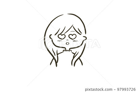 Line drawing illustration of a woman in love 97993726