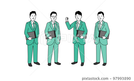 Image illustration of members of the industry, four men in suits, vector Image illustration of members of the industry, four men in suits, vector 97993890