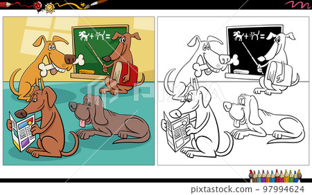 funny comic dogs characters group indoor coloring page funny comic dogs characters group indoor coloring page 97994624