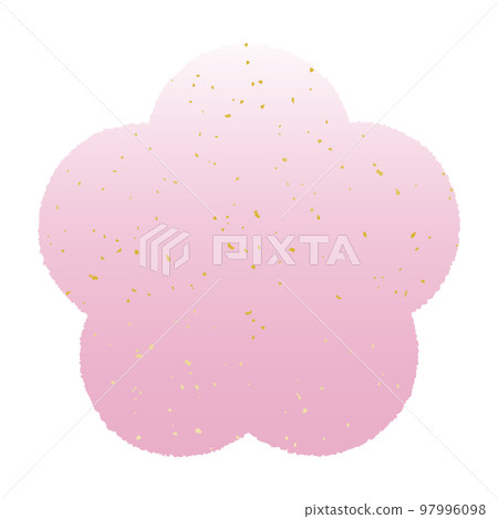 Pink plum blossom _ gold leaf Japanese paper style _ background material _ vector illustration Pink plum blossom _ gold leaf Japanese paper style _ background material _ vector illustration 97996098