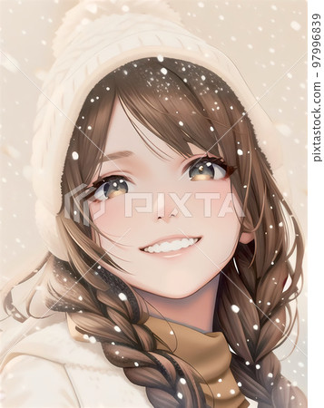 Woman/cute/moe/japan/anime/manga/beautiful - Stock Illustration