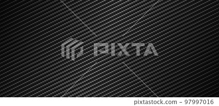 Panoramic dark carbon fiber texture with highlights - Vector 97997016