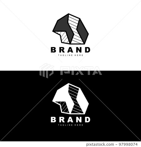 Stone Logo, Gem Line Stone Design, Diamond, Crystal, Simple Elegant, Product Brand Vector, Natural Stone Icon 97998074