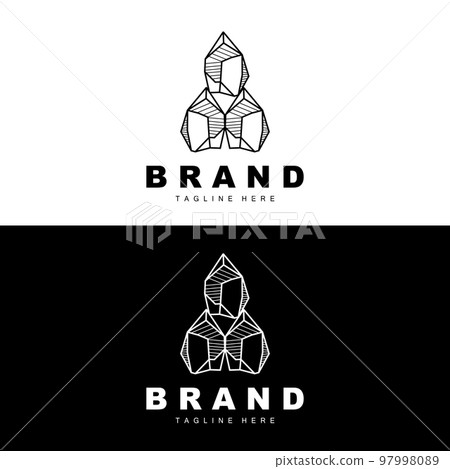 Stone Logo, Gem Line Stone Design, Diamond, Crystal, Simple Elegant, Product Brand Vector, Natural Stone Icon 97998089