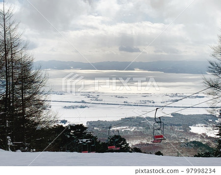 Lake Inawashiro from Inawashiro Ski Resort Lake Inawashiro from Inawashiro Ski Resort 97998234
