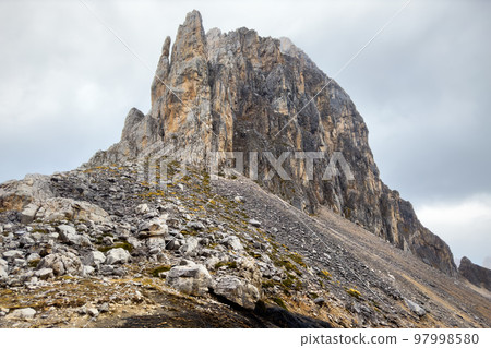 Mountain landscape in Fuentede, Cantabria, Picos de Europa National Park, Spain. 97998580