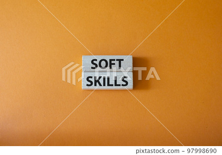 Soft skills symbol. Wooden blocks with words Soft skills. Beautiful orange background. Business and Soft skills concept. Copy space. Soft skills symbol. Wooden blocks with words Soft skills. Beautiful orange background. Business and Soft skills concept. Copy space. 97998690