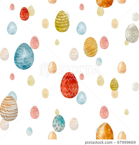 Egg textured Easter ornate pattern a watercolor 97999669