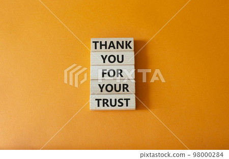 Thank you for your trust symbol. Wooden blocks with words Thank you for your trust. Beautiful orange background. Business and Thank you for your trust concept. Copy space Thank you for your trust symbol. Wooden blocks with words Thank you for your trust. Beautiful orange background. Business and Thank you for your trust concept. Copy space 98000284