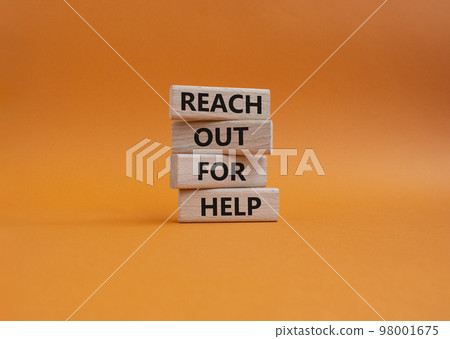 Reach out for help symbol. Wooden blocks with words Reach out for help. Beautiful orange background. Business and Reach out for help concept. Copy space. Reach out for help symbol. Wooden blocks with words Reach out for help. Beautiful orange background. Business and Reach out for help concept. Copy space. 98001675