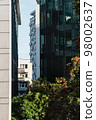 The facade of a modern high-rise building. 98002637