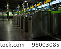 Automatic barriers for passengers at the entrance to the metro. 98003085