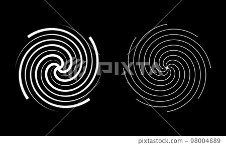 Swirl lines as spiral. Line art background. Abstract vector tattoo or logo or icon. 98004889