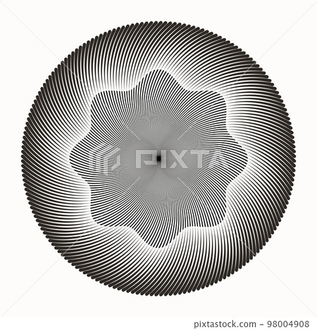 Circle with transition line elements. Abstract geometric art line background like flower. 98004908