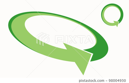 Green recycling circulation vector arrows icon. Eco green refresh logo design. Perspective and normal view. 98004930