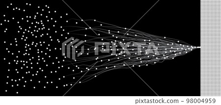 Abstract  lines with dots over dark background. Big data visualization with lines and dots. 98004959