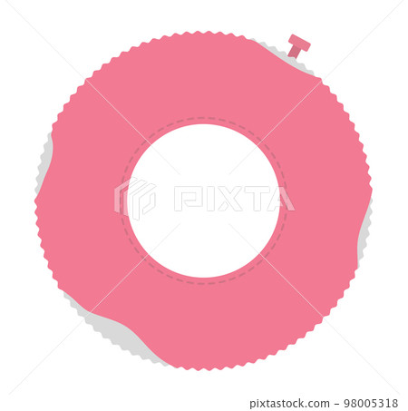 Vector inflatable ring isolated on white background. Rubber life saver circle. Pink donut swimming accessory. Summer clipart element. Cute flat illustration for kids. Vacation beach object. 98005318