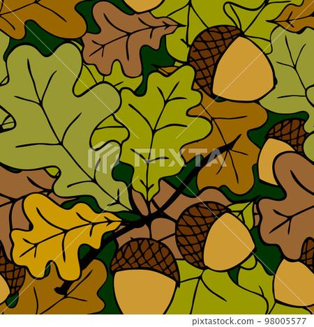 bright autumn seamless pattern of oak leaves... - Stock Illustration ...