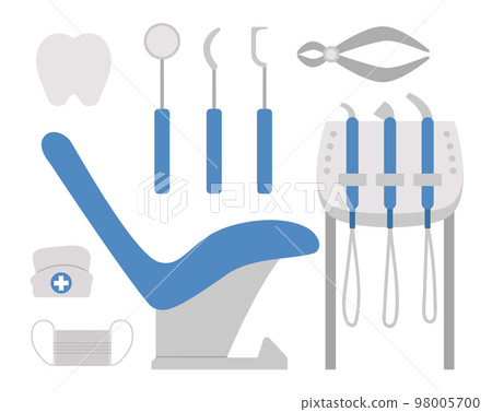 Dentist equipment icons pack. Tooth care tools vector set. Elements for healthy teeth. Dentistry collection isolated on white background. Teeth treatment illustration. Dentist equipment icons pack. Tooth care tools vector set. Elements for healthy teeth. Dentistry collection isolated on white background. Teeth treatment illustration. 98005700