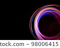 Neon design circle element lights glow and flash technology abstract background banner. 98006415
