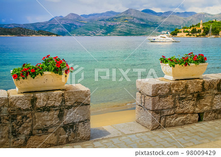 Elaphiti islands, turquoise adriatic beach in Dalmatia, Croatia 98009429