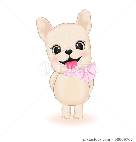 Cute French Bulldog illustration 98009762