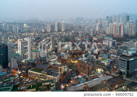 Cityscape of Seoul capital of South Korea on a smoggy day Cityscape of Seoul capital of South Korea on a smoggy day 98009782