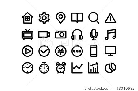 Communication equipment related black line drawing icon set ②-1 98010682