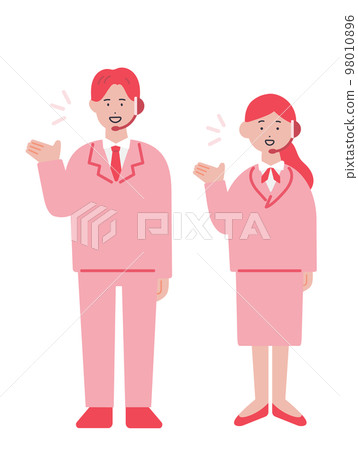 Illustration of a male and female operator who guides 98010896