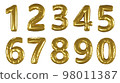 Golden 0-9 number balloons 98011387