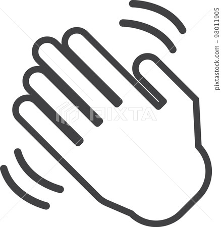 waving hand illustration in minimal style 98011905