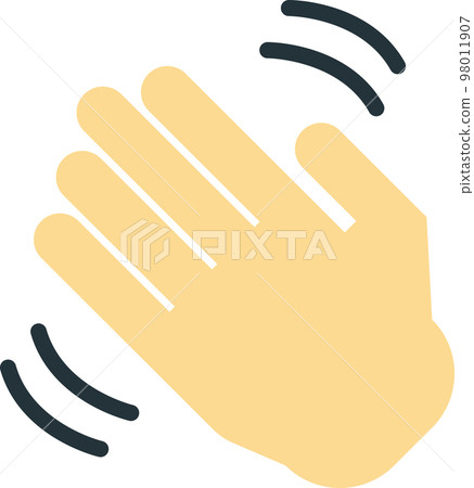 waving hand illustration in minimal style waving hand illustration in minimal style 98011907