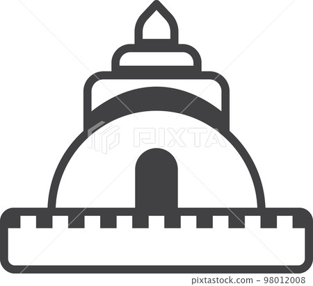 Thai style temple illustration in minimal style Thai style temple illustration in minimal style 98012008
