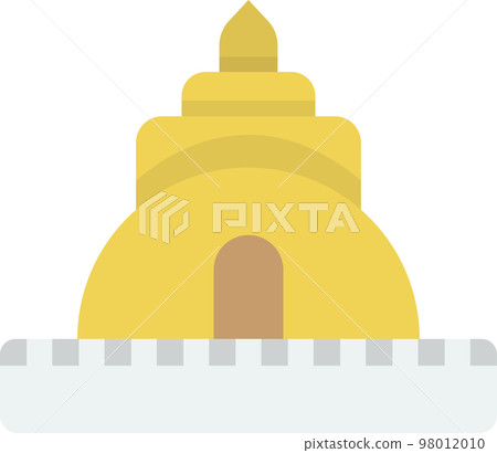Thai style temple illustration in minimal style Thai style temple illustration in minimal style 98012010