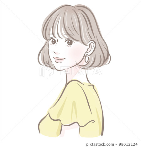 Female illustration material Female illustration material 98012124