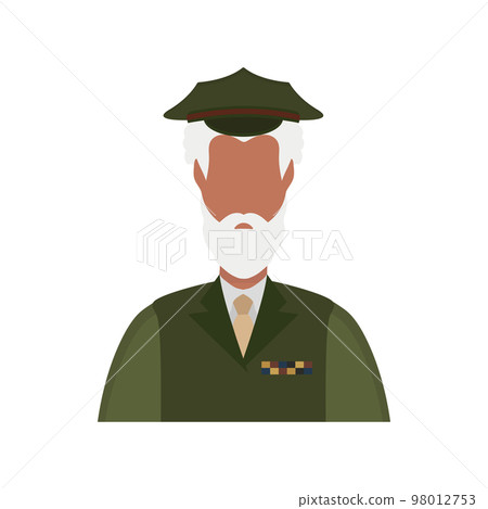 Veteran in green uniform icon. Vector illustration. Veteran in green uniform icon. Vector illustration. 98012753