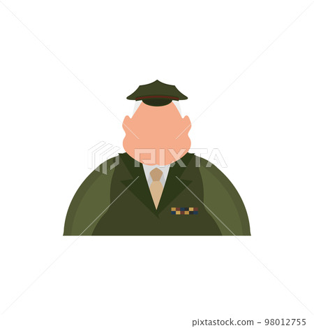 Elderly veteran in military uniform icon. Cartoon style. 98012755