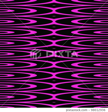 Curvy shapes seamless pattern, magenta black ornament Curvy shapes seamless pattern, magenta black ornament 98012936