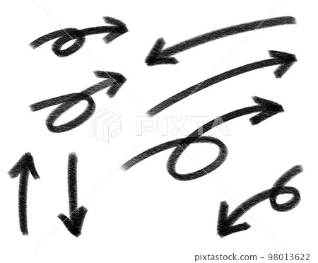 柔和的粉筆風格箭頭集 柔和的粉筆風格箭頭集 98013622